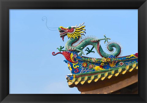 Framed Dragon Sculpture, South Putuo Temple, Xiamen, Fujian Province, China Print