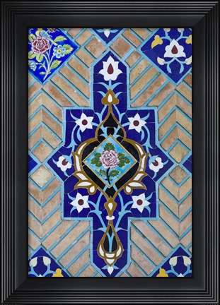 Framed Tilework at Niyavaran Palace Complex, Tehran, Iran Print