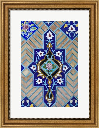 Framed Tilework at Niyavaran Palace Complex, Tehran, Iran Print