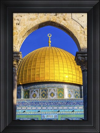 Framed Dome of the Rock Arch, Temple Mount, Jerusalem, Israel Print