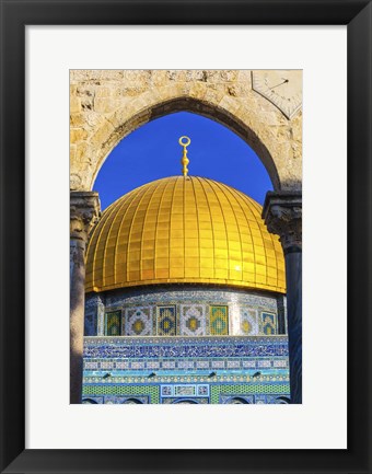 Framed Dome of the Rock Arch, Temple Mount, Jerusalem, Israel Print