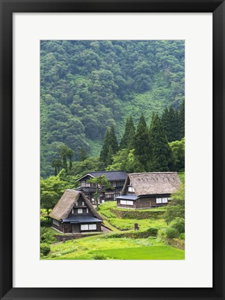 Framed Ainokura Village, Gokayama, Japan Print