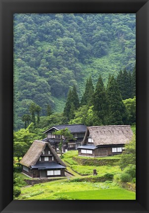 Framed Ainokura Village, Gokayama, Japan Print