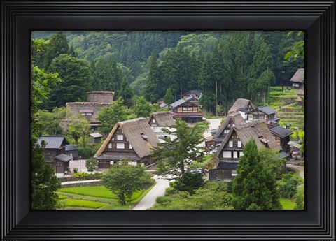 Framed Gassho-Zukuri Houses in the Mountain, Japan Print