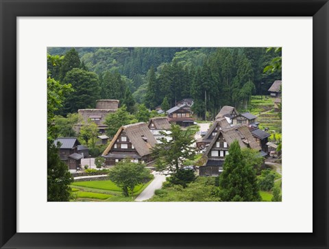 Framed Gassho-Zukuri Houses in the Mountain, Japan Print