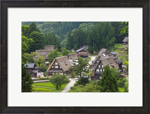 Framed Gassho-Zukuri Houses in the Mountain, Japan Print