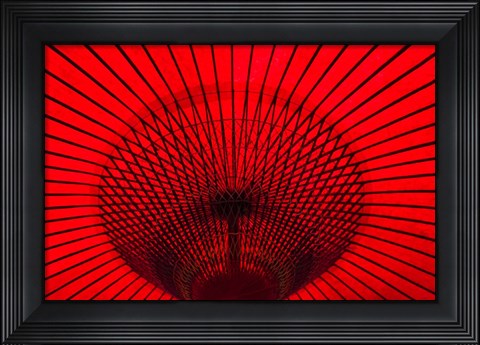 Framed Red Umbrella, Gifu, Japan Print