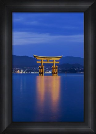 Framed Twilight Floating Torii Gate, Itsukushima Shrine, Japan Print