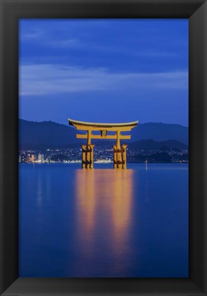 Framed Twilight Floating Torii Gate, Itsukushima Shrine, Japan Print