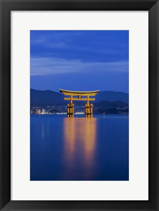 Framed Twilight Floating Torii Gate, Itsukushima Shrine, Japan Print