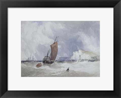 Framed Pilot Boat Off Feecamp, Normandy Print