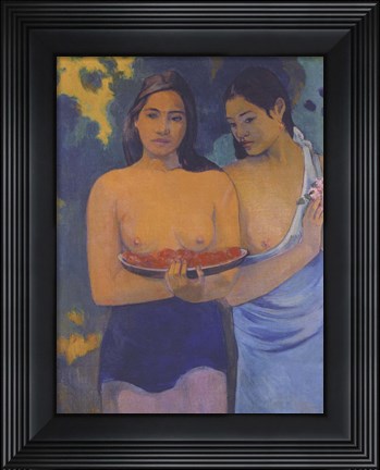 Framed Two Women from Tahiti Print
