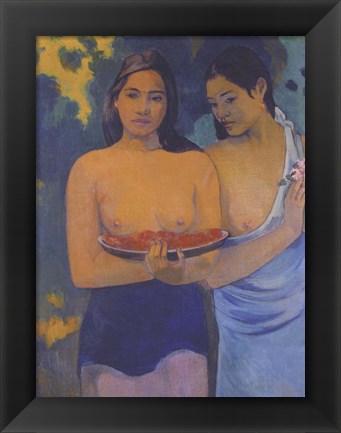 Framed Two Women from Tahiti Print