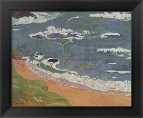 Framed Beach at Le Pouldu Print