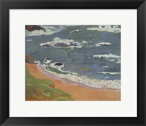 Framed Beach at Le Pouldu Print