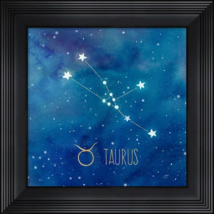 Framed Star Sign Taurus Print