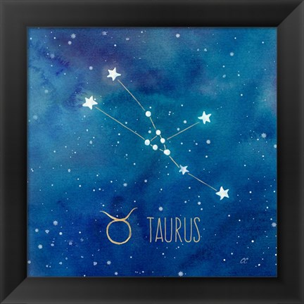 Framed Star Sign Taurus Print