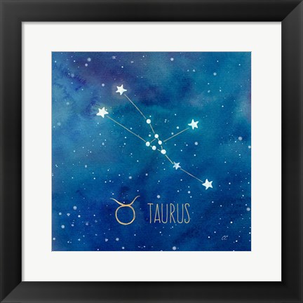 Framed Star Sign Taurus Print