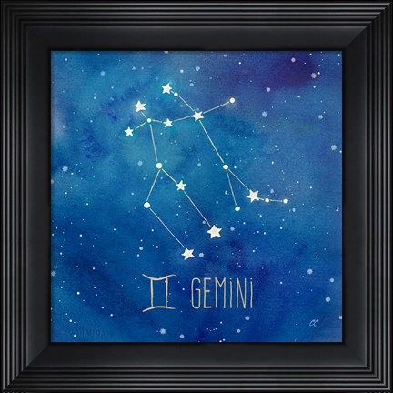 Framed Star Sign Gemini Print