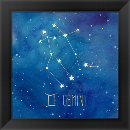 Framed Star Sign Gemini Print