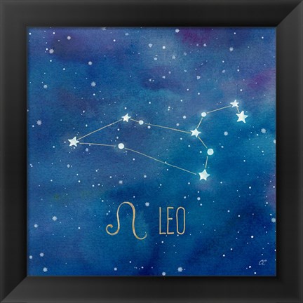 Framed Star Sign Leo Print