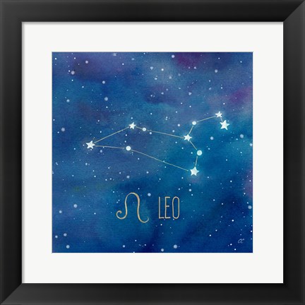 Framed Star Sign Leo Print