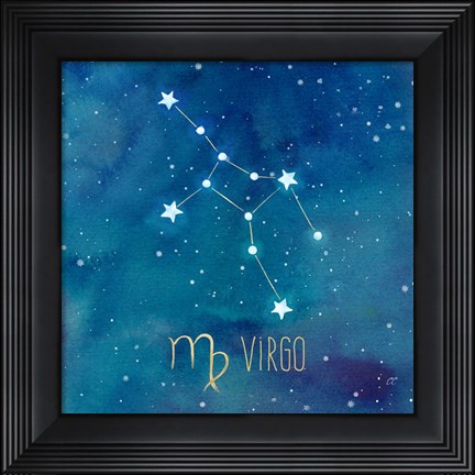 Framed Star Sign Virgo Print