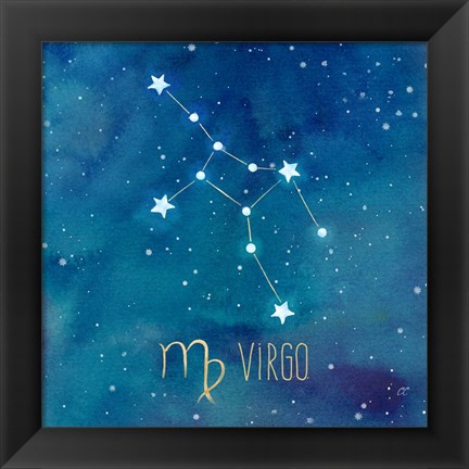 Framed Star Sign Virgo Print