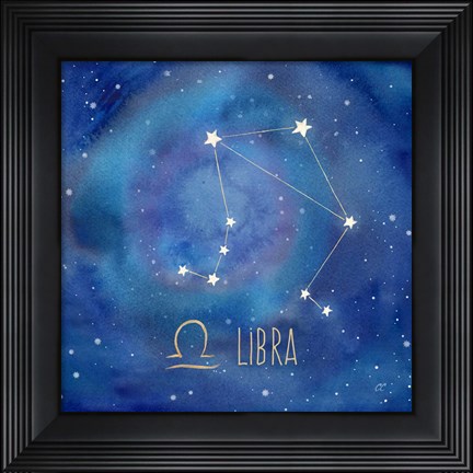 Framed Star Sign Libra Print
