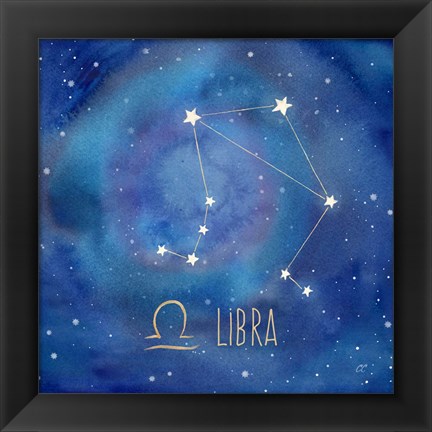 Framed Star Sign Libra Print