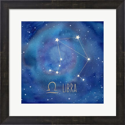 Framed Star Sign Libra Print