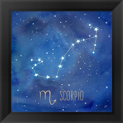 Framed Star Sign Scorpio Print