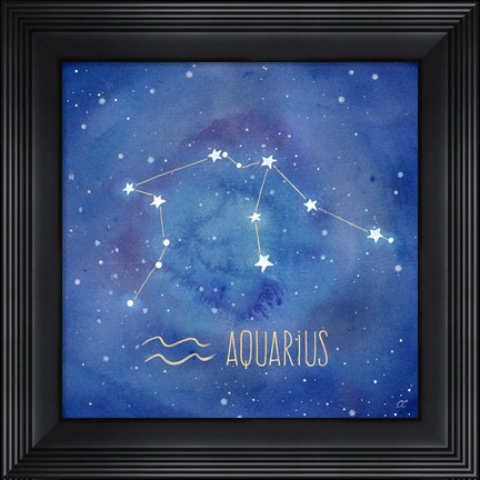 Framed Star Sign Aquarius Print