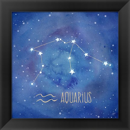 Framed Star Sign Aquarius Print