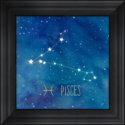 Framed Star Sign Pisces Print
