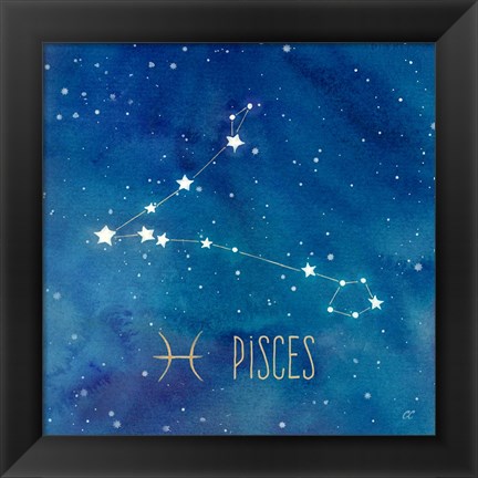 Framed Star Sign Pisces Print