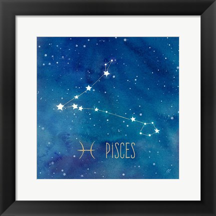 Framed Star Sign Pisces Print