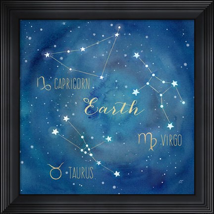 Framed Star Sign Earth Print