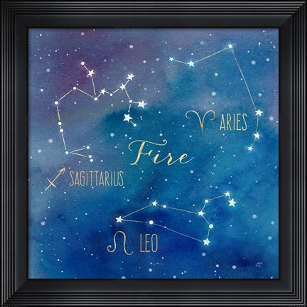 Framed Star Sign Fire Print