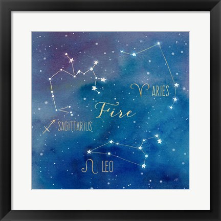 Framed Star Sign Fire Print