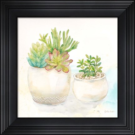 Framed Sweet Succulent Pots I Print