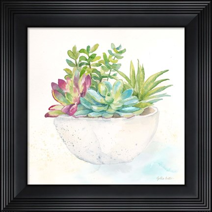 Framed Sweet Succulent Pots II Print