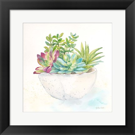 Framed Sweet Succulent Pots II Print