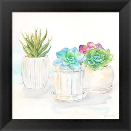 Framed Sweet Succulent Pots IV Print