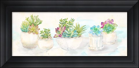 Framed Sweet Succulents Panel Print