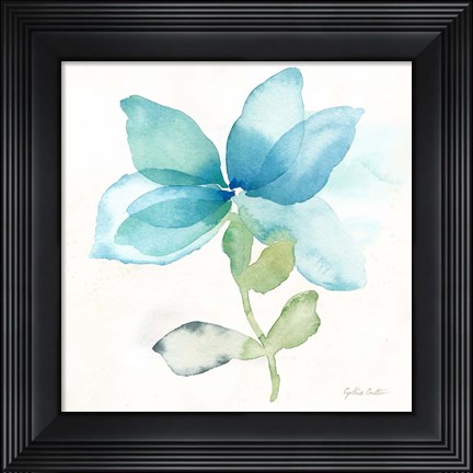 Framed Blue Poppy Field Single I Print