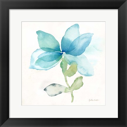 Framed Blue Poppy Field Single I Print