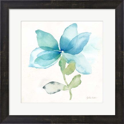 Framed Blue Poppy Field Single I Print