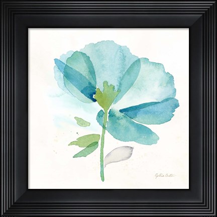 Framed Blue Poppy Field Single III Print