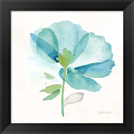 Framed Blue Poppy Field Single III Print
